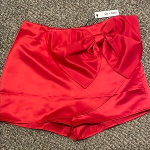 Women's Red Satin Skort NWT